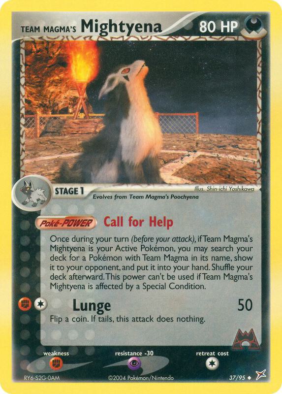 Team Magma's Mightyena Pokemon card from Team Magma vs Team Aqua