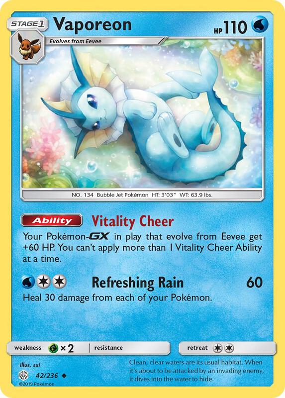 Vaporeon Pokemon card from SM - Cosmic Eclipse