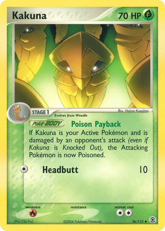 Kakuna Pokemon card from FireRed & LeafGreen