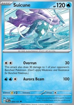 Suicune Pokemon card from Prismatic Evolutions