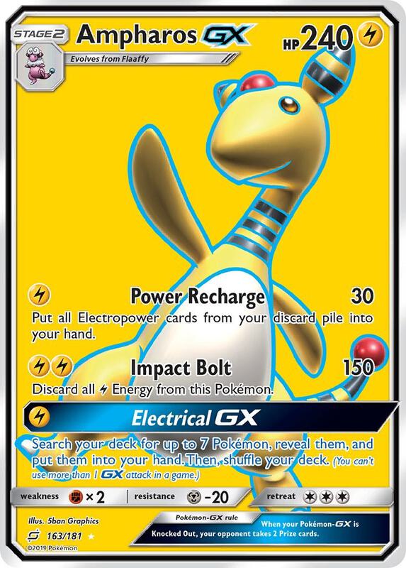 Ampharos GX (Full Art) Pokemon card from SM - Team Up