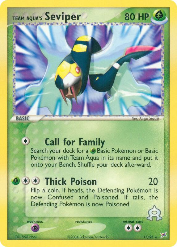 Team Aqua's Seviper Pokemon card from Team Magma vs Team Aqua