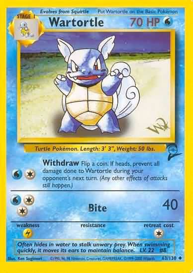 Wartortle [W Stamped] Pokemon card from WoTC Promo