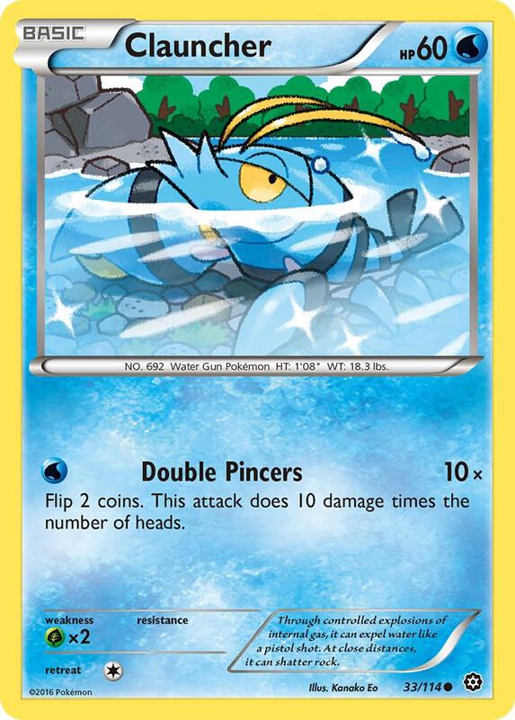 Clauncher Pokemon card from XY - Steam Siege