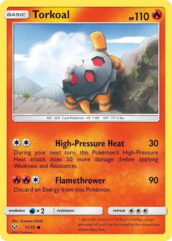 Torkoal Pokemon card from Shining Legends