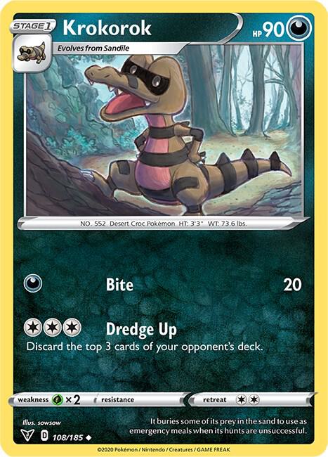 Krokorok Pokemon card from SWSH04: Vivid