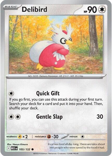 Delibird Pokemon card from ME01: Mega Evolution