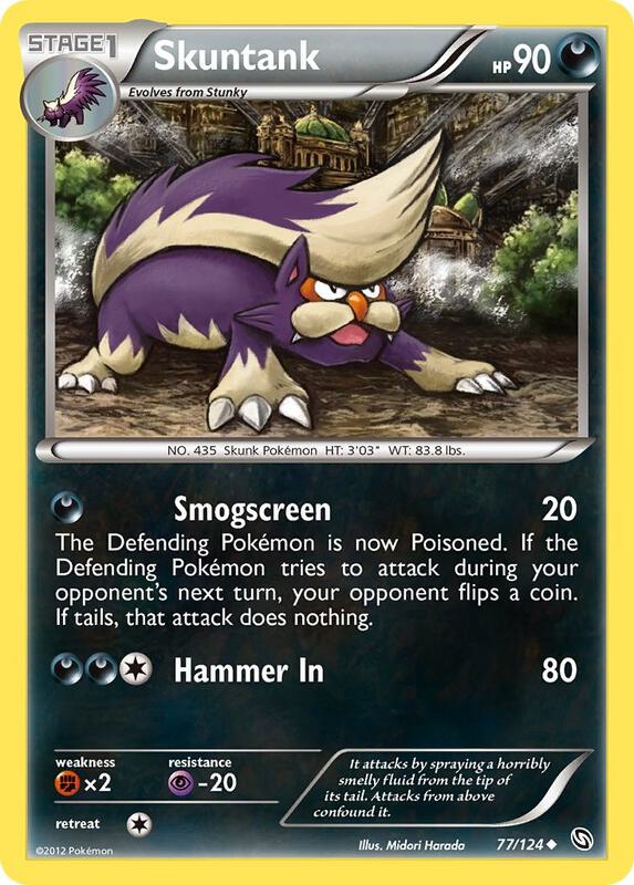 Skuntank Pokemon card from Dragons Exalted