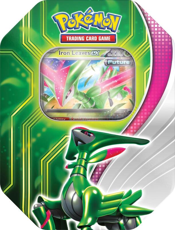 Paradox Clash Tin [Iron Leaves ex] (International) Pokemon card from TCG: Tempest