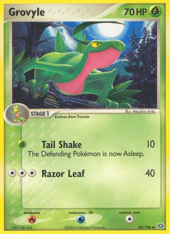 Grovyle Pokemon card from Emerald