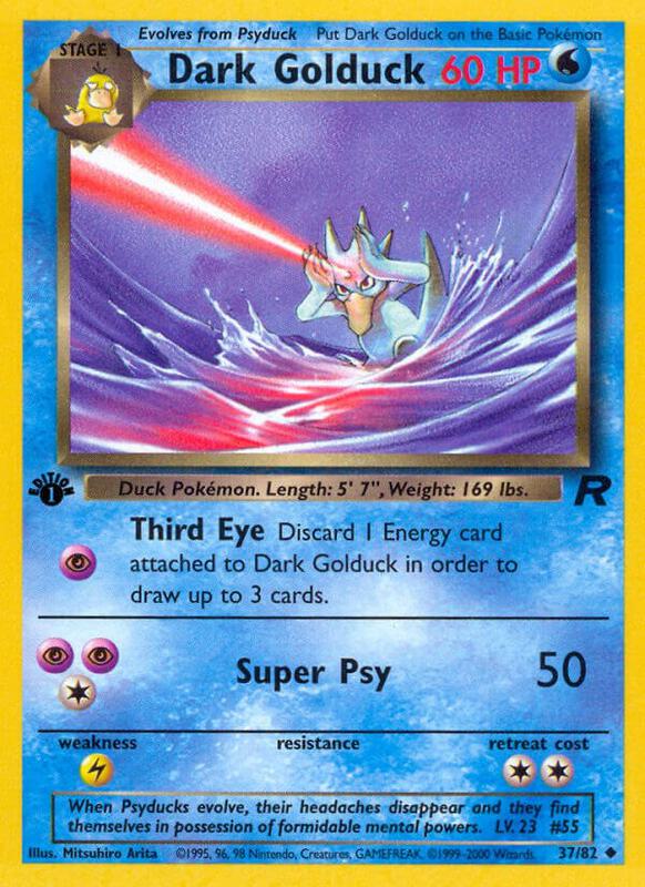 Dark Golduck Pokemon card from Team Rocket