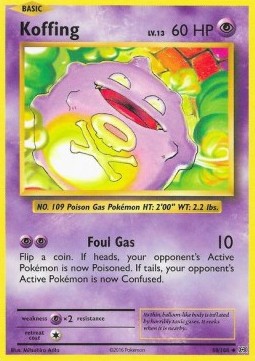 Koffing Pokemon card from Evolutions