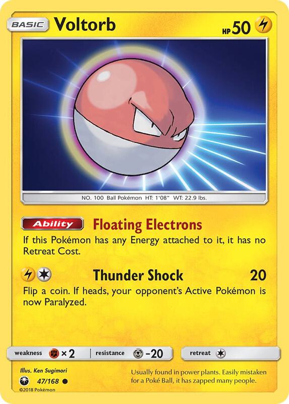 Voltorb Pokemon card from SM - Celestial Storm