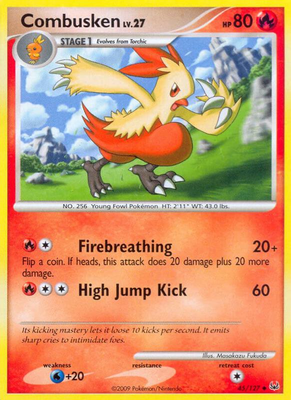 Combusken Pokemon card from Platinum