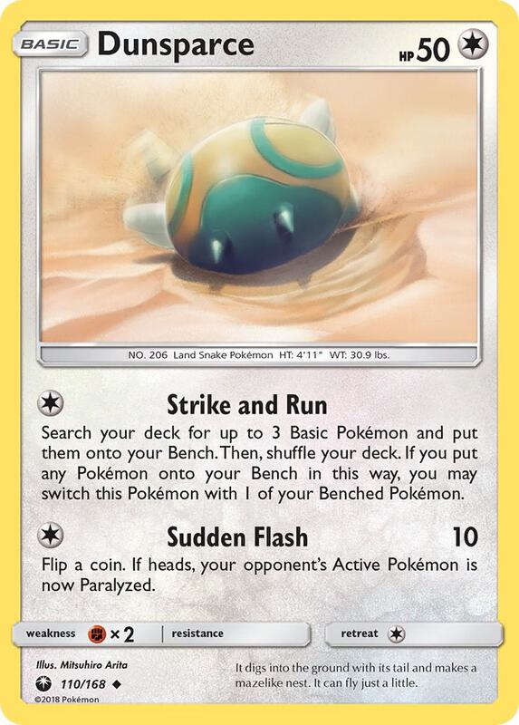 Dunsparce Pokemon card from SM - Celestial Storm