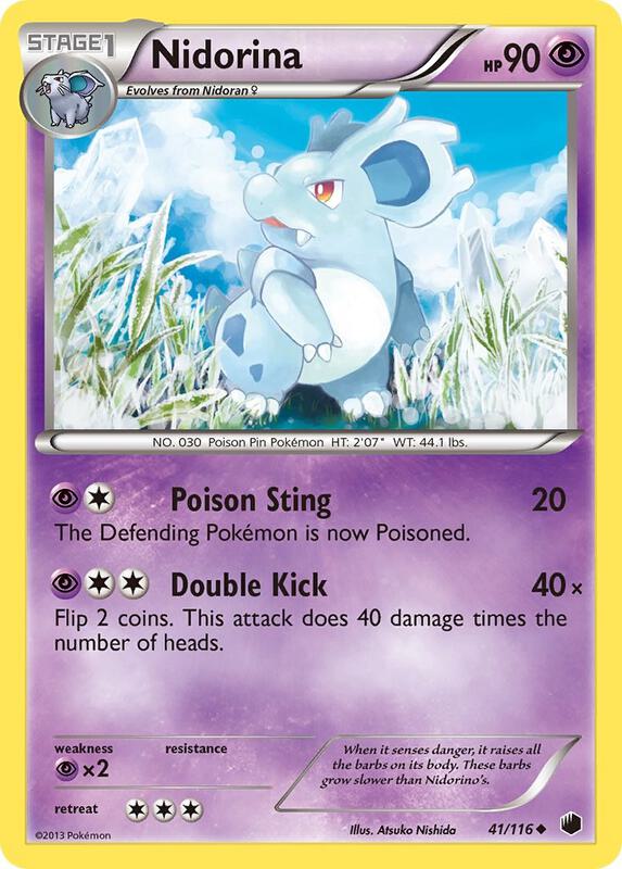 Nidorina Pokemon card from Plasma Freeze