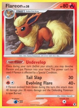 Flareon Lv.38 (Holo) Pokemon card from Rising Rivals