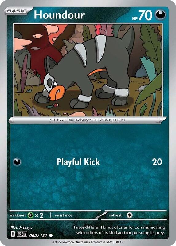 Houndour Pokemon card from SV: Prismatic Evolutions