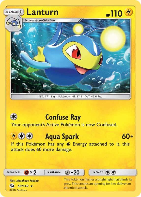 Lanturn Pokemon card from SM Base Set
