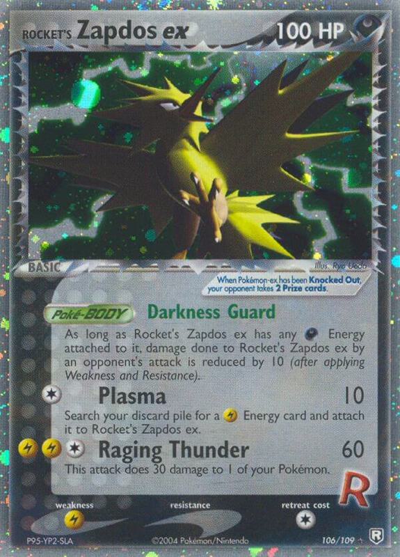 Rocket's Zapdos ex Pokemon card from Team Rocket Returns
