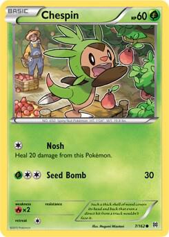 Chespin (7) Pokemon card from XY - BREAKthrough
