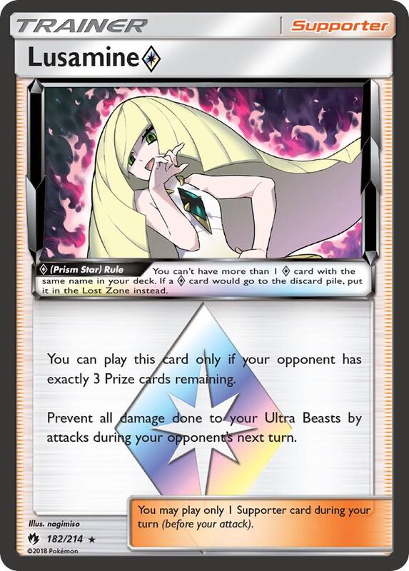 Lusamine Prism Star Pokemon card from SM - Lost Thunder