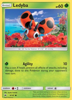 Ledyba Pokemon card from Burning Shadows