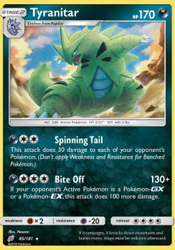 Tyranitar Pokemon card from Team Up