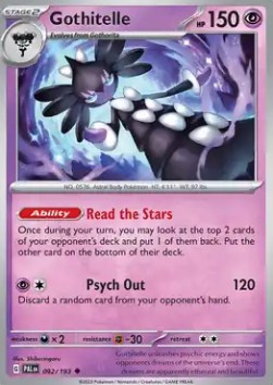 Gothitelle Pokemon card from Paldea Evolved