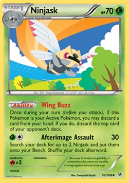 Ninjask Pokemon card from Roaring Skies
