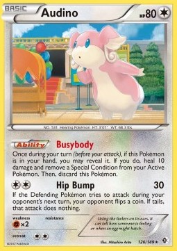 Audino Pokemon card from Boundaries Crossed