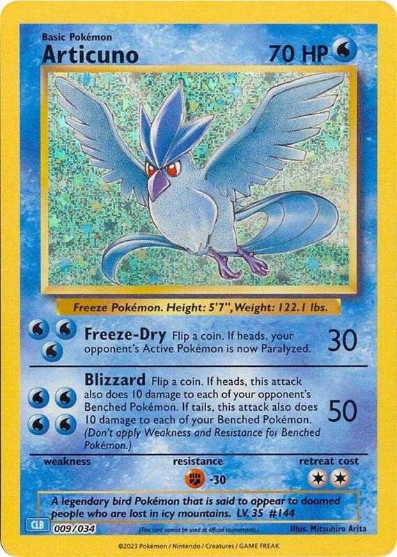 Articuno Pokemon card from Trading Card Game Classic