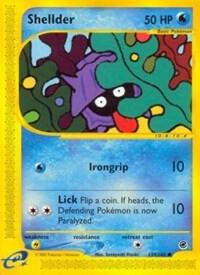 Shellder Pokemon card from Expedition