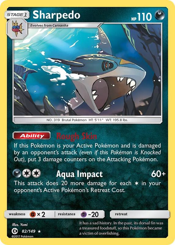 Sharpedo Pokemon card from SM Base Set
