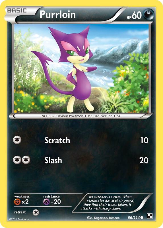 Purrloin Pokemon card from Black and White