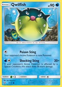 Qwilfish Pokemon card from Shining Legends