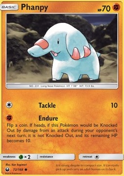 Phanpy Pokemon card from Celestial Storm