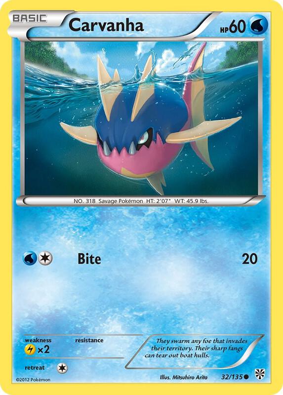 Carvanha Pokemon card from Plasma Storm