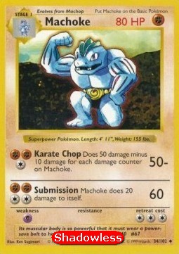 Machoke Pokemon card from Base Set