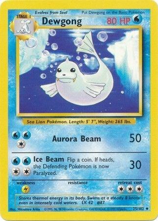 Dewgong Pokemon card from Base Set