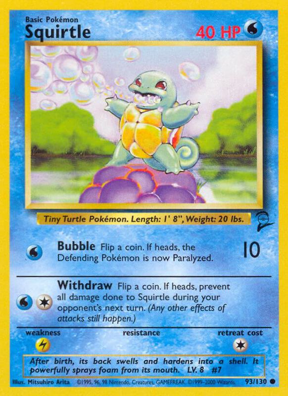 Squirtle Pokemon card from Base Set 2