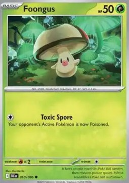 Foongus Pokemon card from Black Bolt