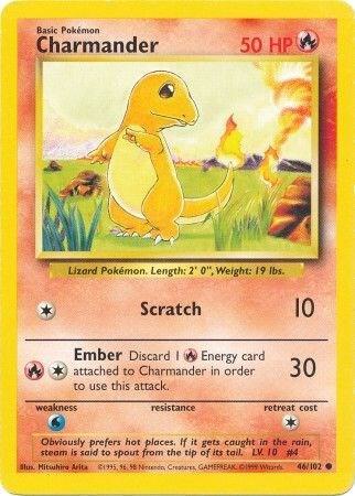 Charmander Pokemon card from Base Set