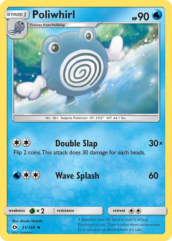 Poliwhirl Pokemon card from SM Base Set