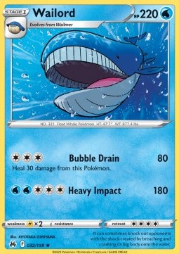 Wailord Pokemon card from Crown Zenith