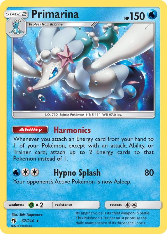 Primarina Pokemon card from SM - Lost Thunder