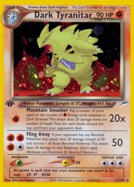 Dark Tyranitar Pokemon card from Neo Destiny