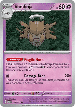 Shedinja Pokemon card from Mega Evolution