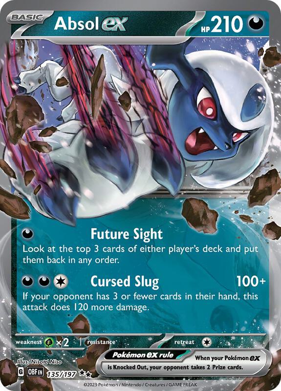 Absol ex Pokemon card from SV03: Obsidian Flames