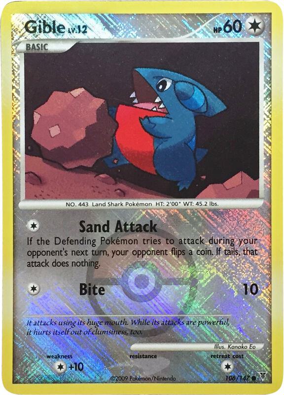 Gible Pokemon card from League & Championship Cards